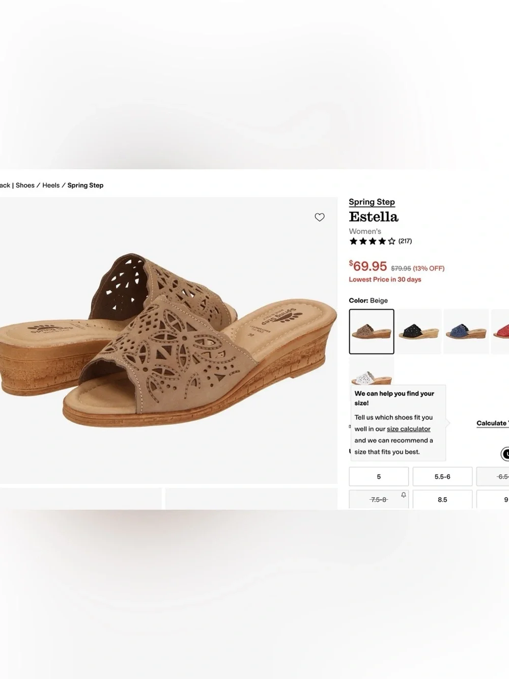 NWOT Spring Step Estella Wedge